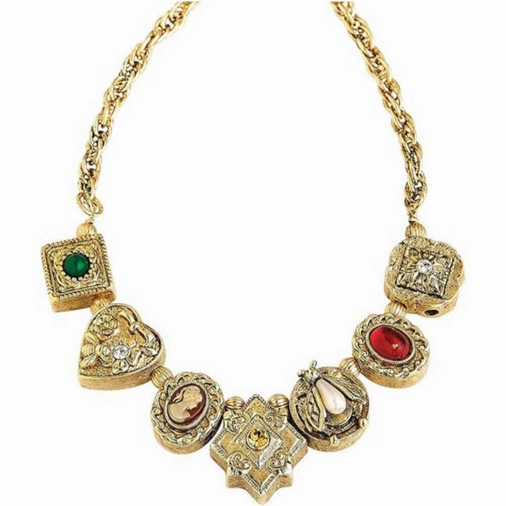 1928 Jewelry Carcanet Inspired Necklace 16"   3" Extension