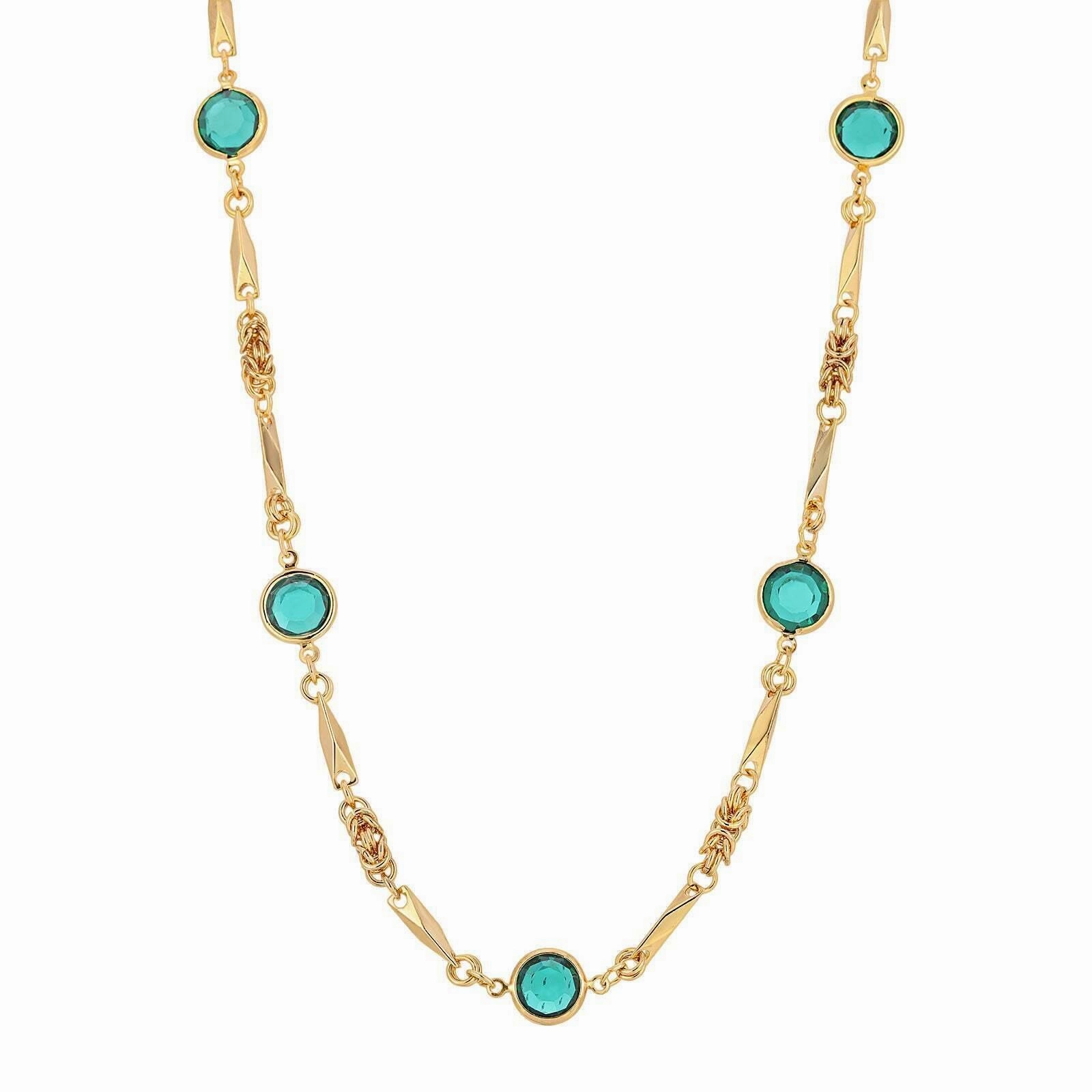 1928 Jewelry Channel Crystal Fancy Chain Link Necklace 24"