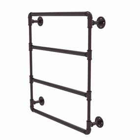 24" Wall Mounted Ladder Towel Bar, Antique Bronze Finish