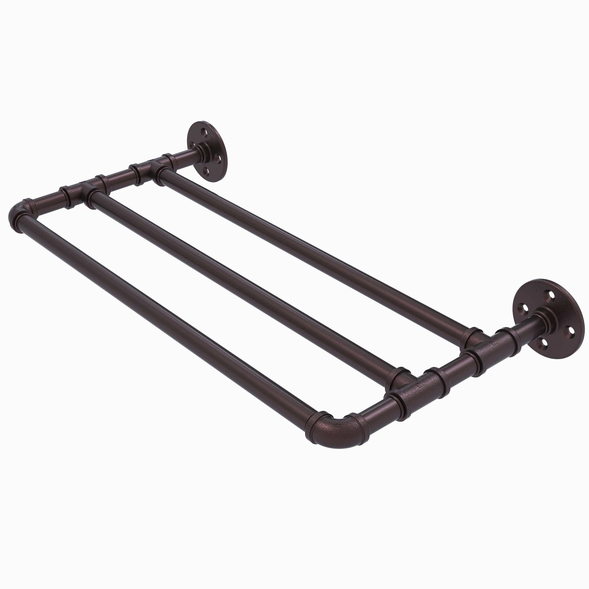 30" Wall Mounted Towel Shelf, Antique Bronze Finish