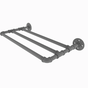 30" Wall Mounted Towel Shelf, Matt Gray Finish
