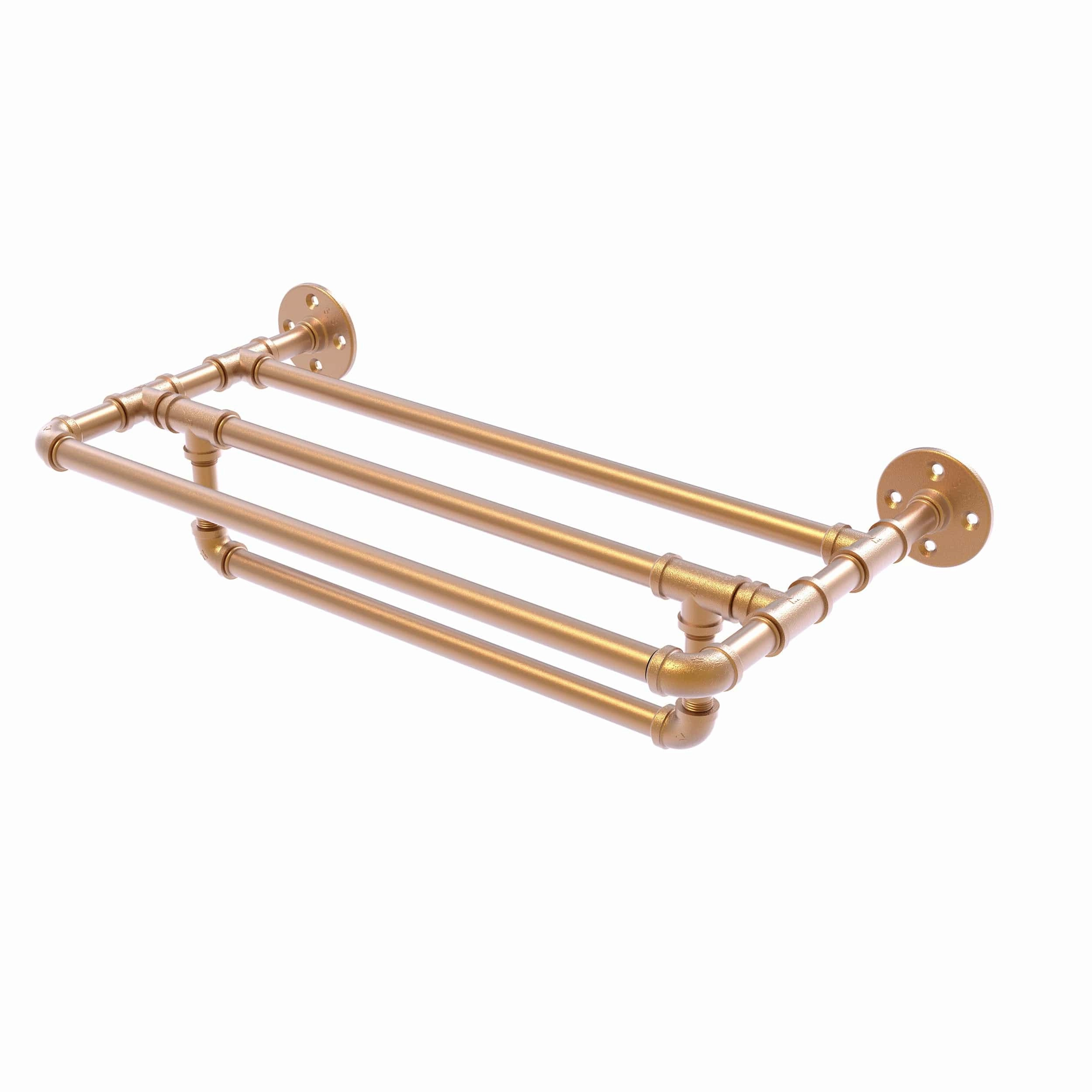 30" Wall Mounted Towel Shelf with Towel Bar, Brushed Bronze Finish