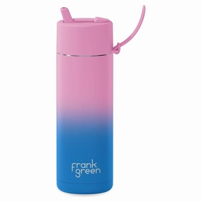 595ml Stainless Steel Ceramic Reusable Straw Lid Water Bottle With Flip Straw Lid