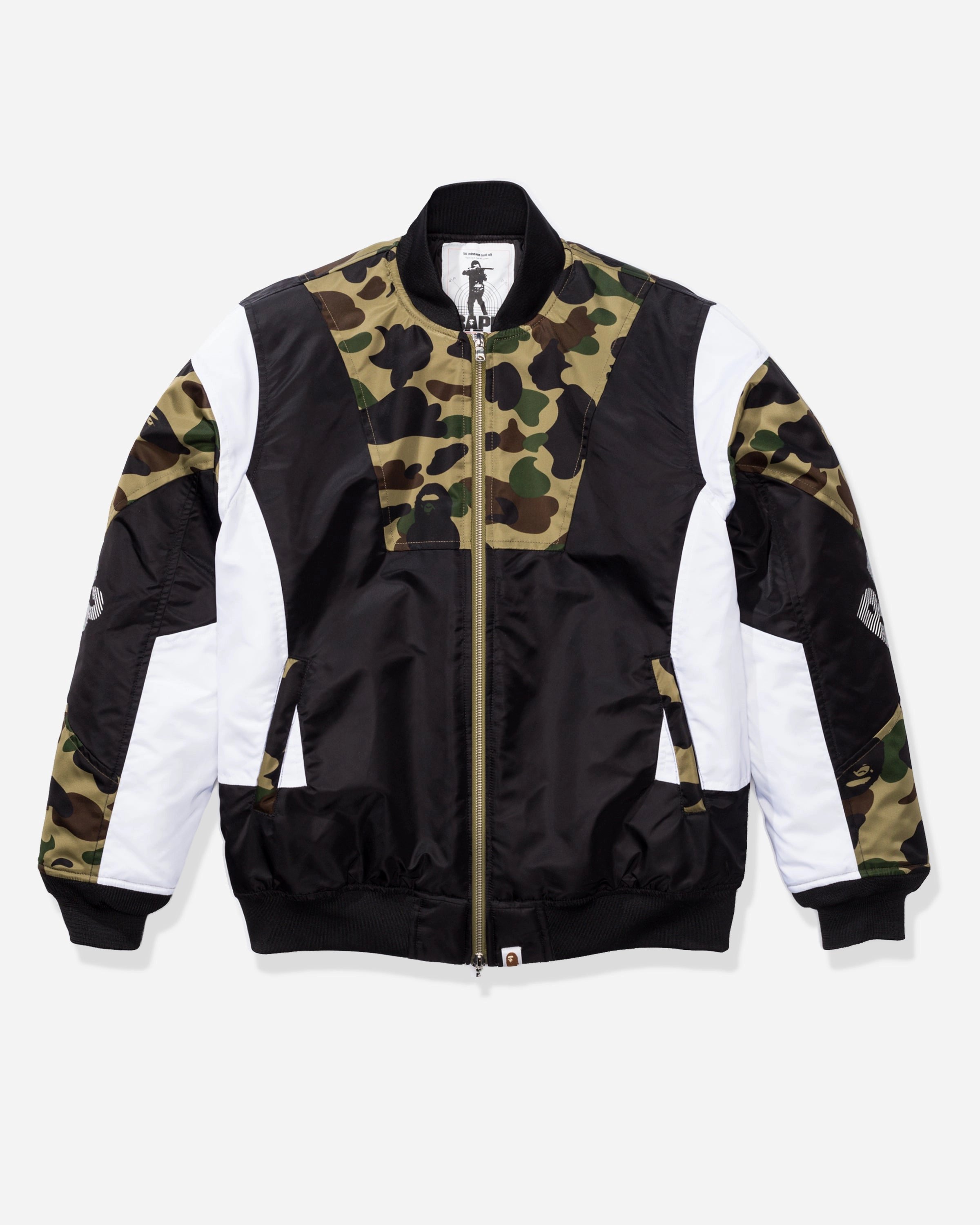 BAPE 1ST CAMO COLOR BLOCK PADDED JACKET - GREEN