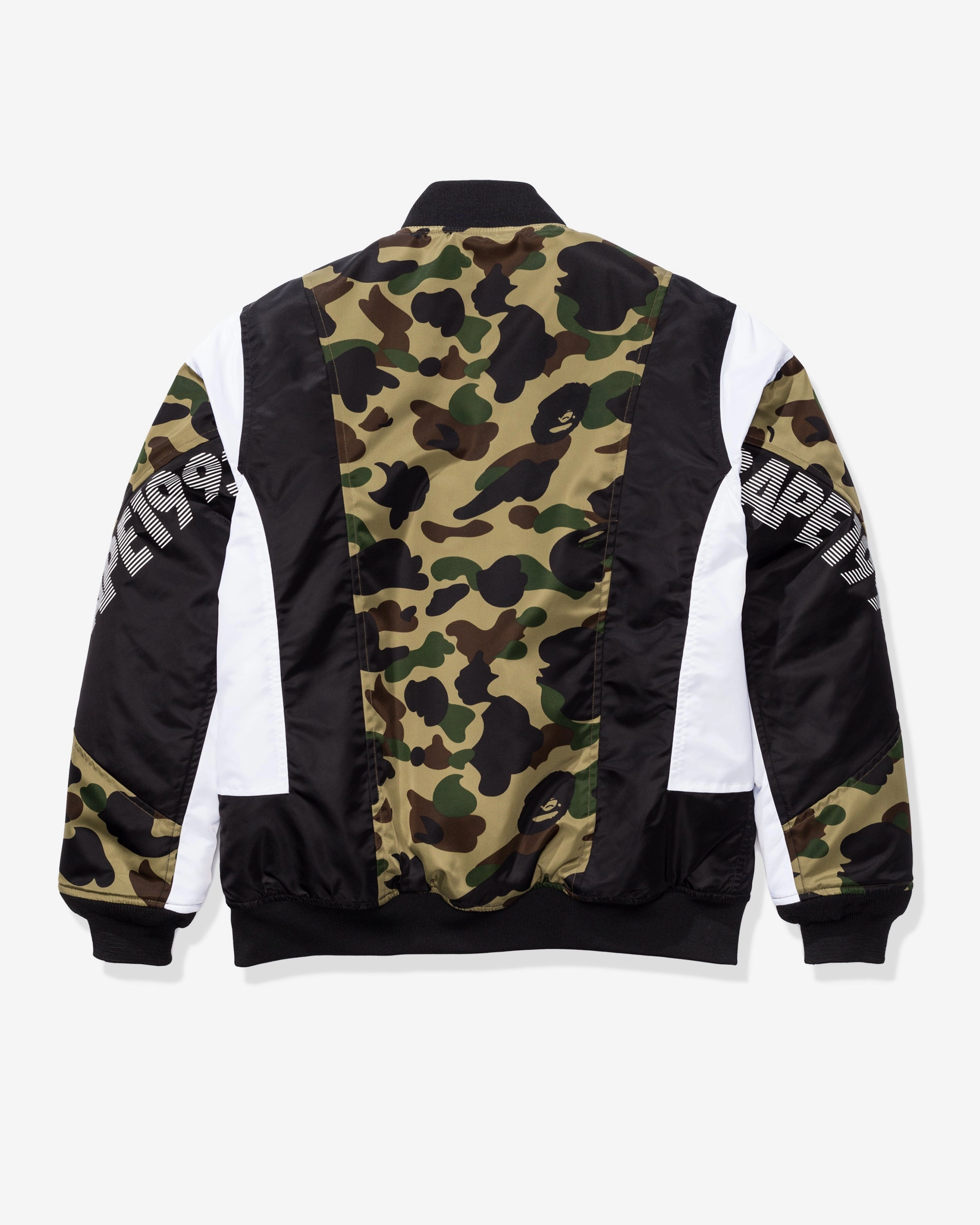 BAPE 1ST CAMO COLOR BLOCK PADDED JACKET - GREEN