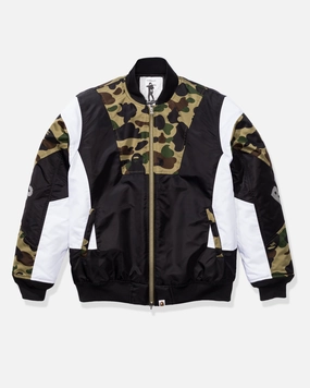 BAPE 1ST CAMO COLOR BLOCK PADDED JACKET - GREEN