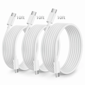 Bkayp BkaypCable -A03 USB C Cable 3 Pack 10ft Type C Charger Cords Fast Charging Compatible with iPhone 16/15 Samsung Galaxy White