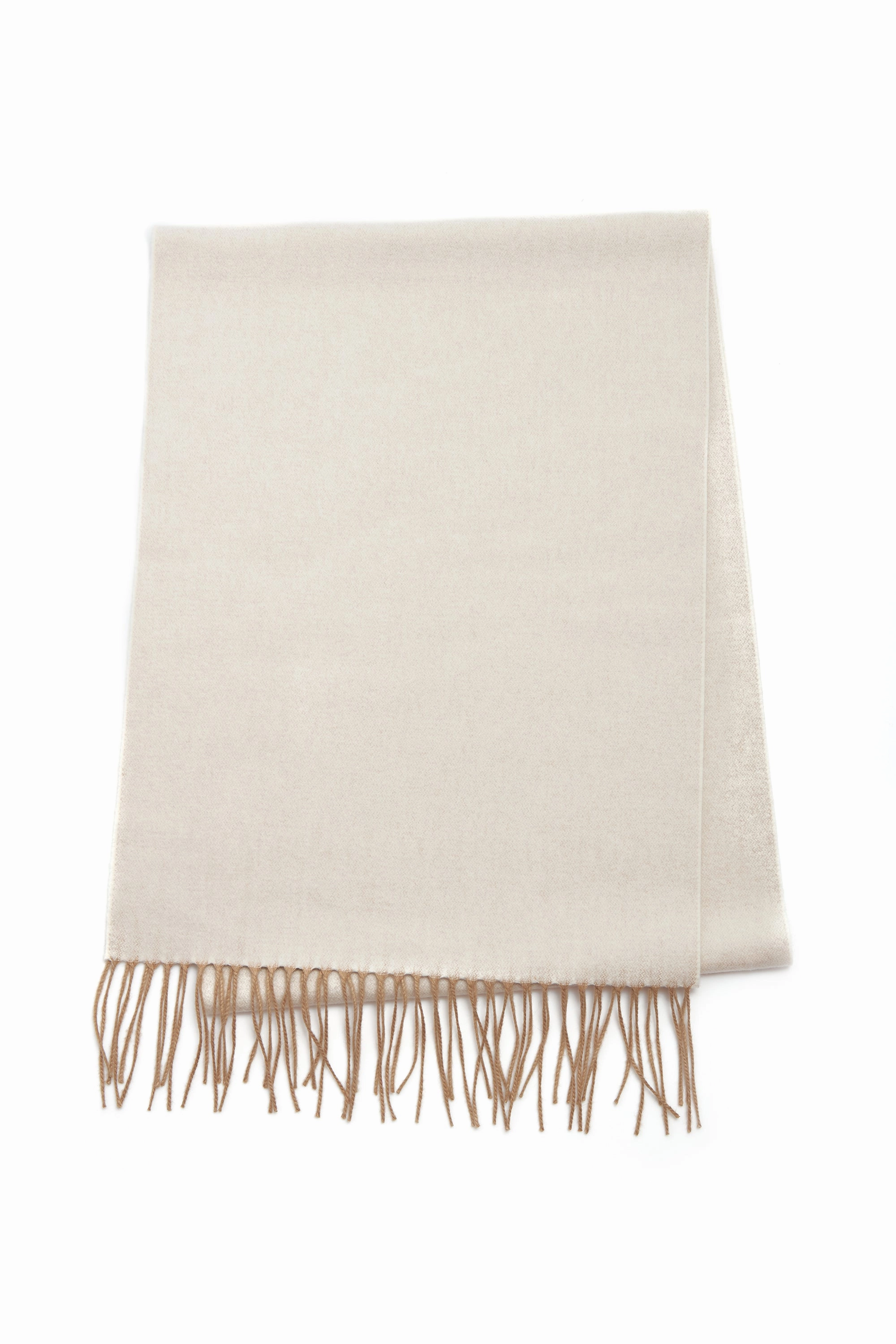 Blaine Fringe Scarf in Ivory Melange Silk Cashmere