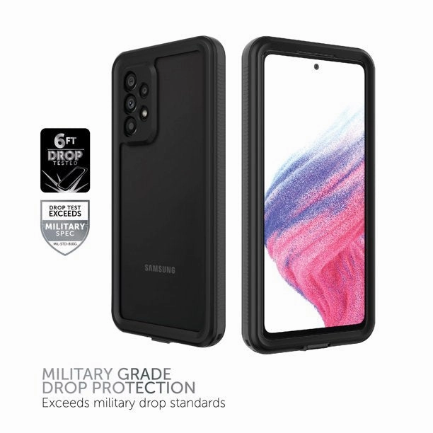 Body Glove 107100 Tidal Waterproof Phone Case for Samsung Galaxy A53 5G, Black/Gray