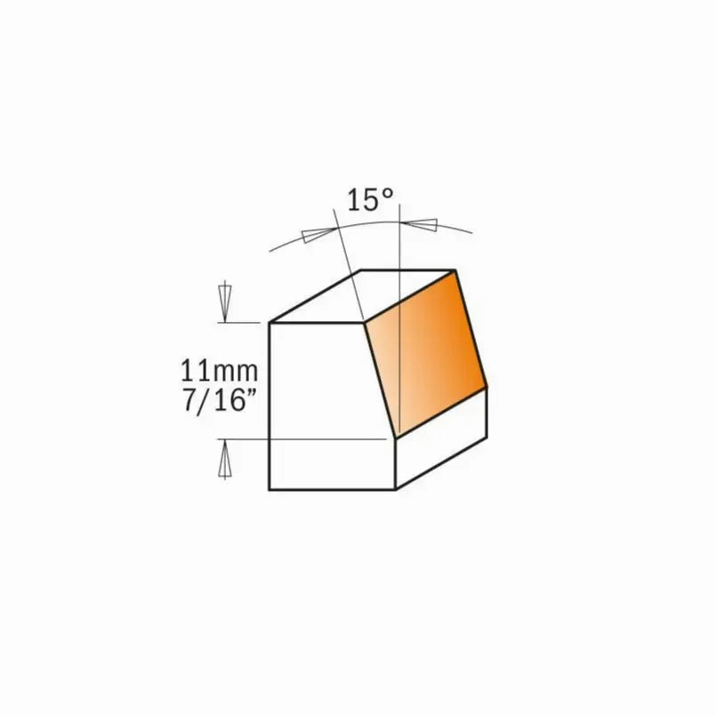 CMT 809.016.11 COMBINATION TRIMMER BIT, 15° CUTTING ANGLE, 1/4-INCH SHANK