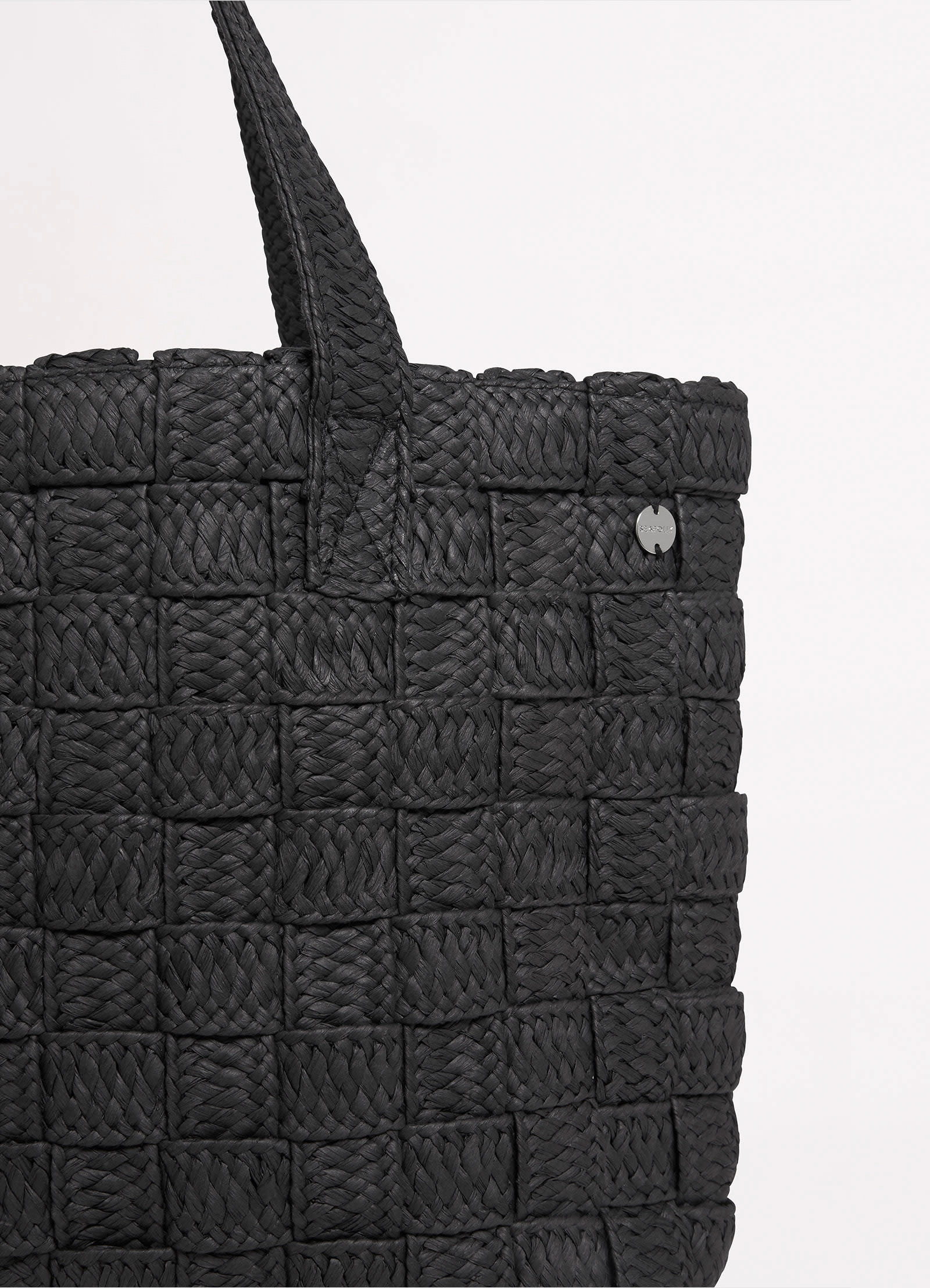 Criss Cross Woven Tote - Black