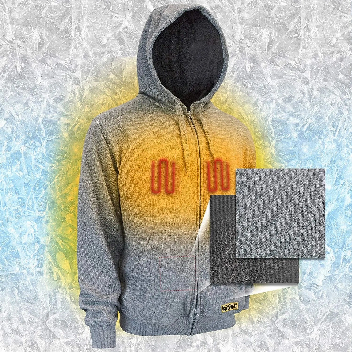 DEWALT DCHJ080B - Heated Hoodie Bare - Heather Gray