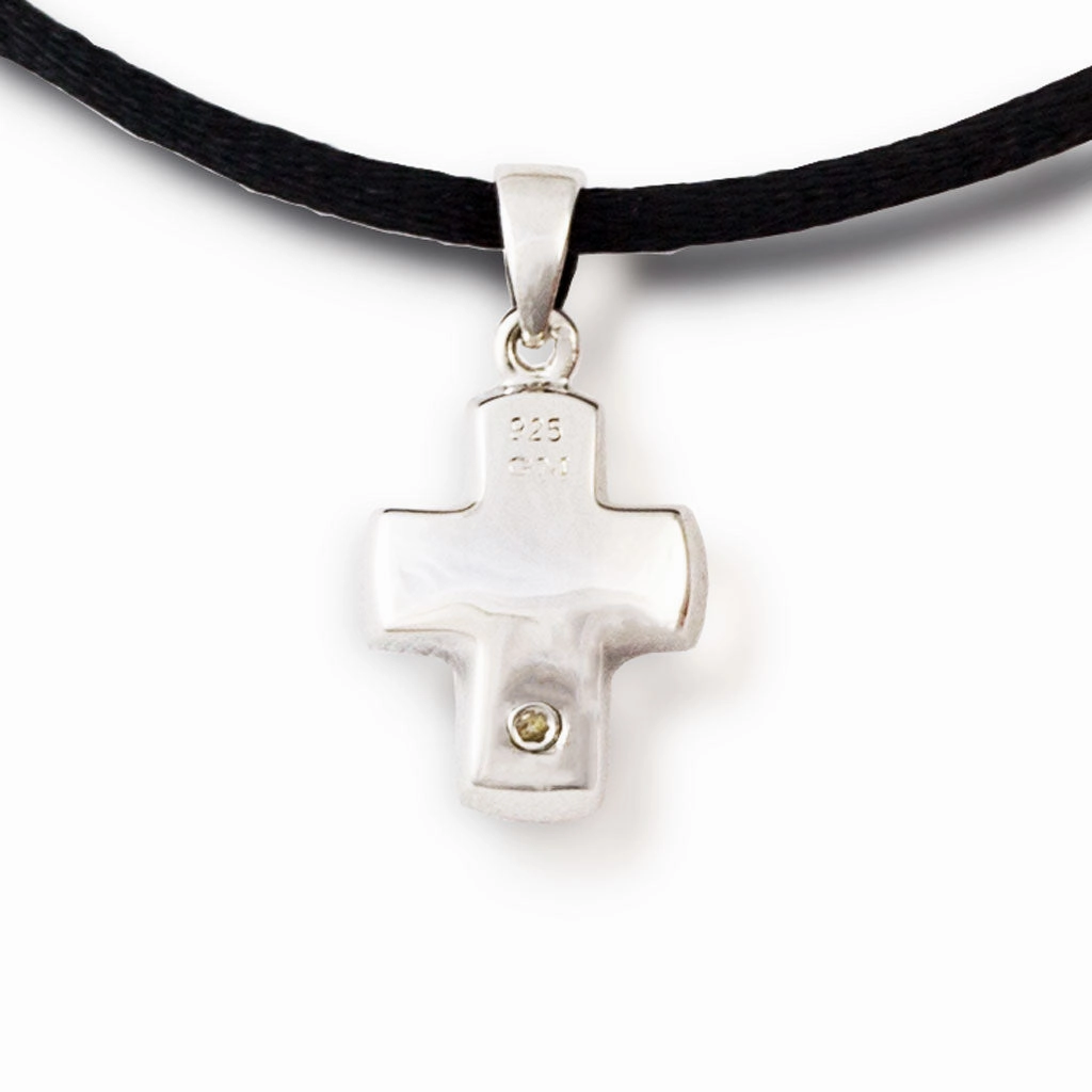 Filigree Cross Cremation Pendant In Sterling Silver