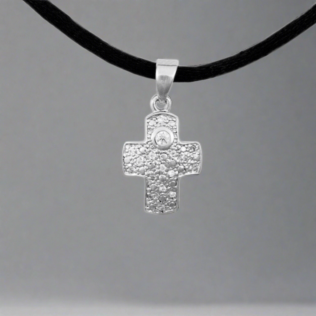 Filigree Cross Cremation Pendant In Sterling Silver
