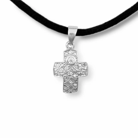 Filigree Cross Cremation Pendant In Sterling Silver
