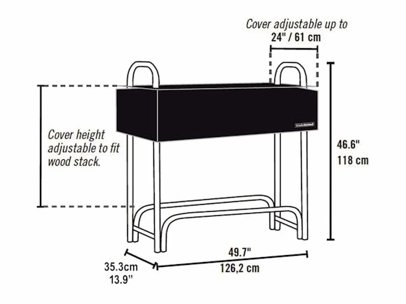 Firewood Rack 1.2m with Cover