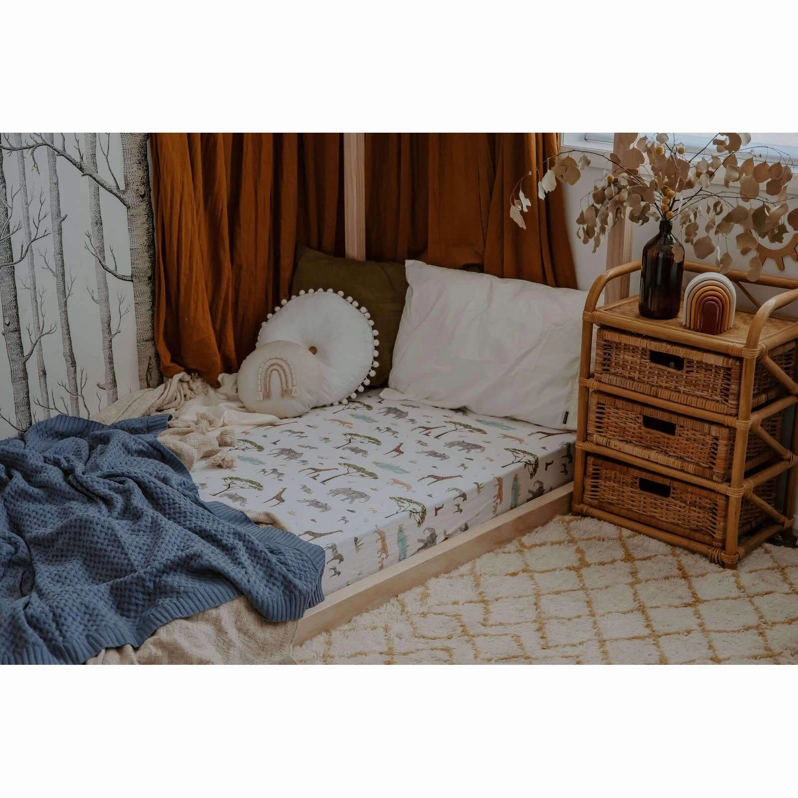 Fitted Cot Sheet - Safari