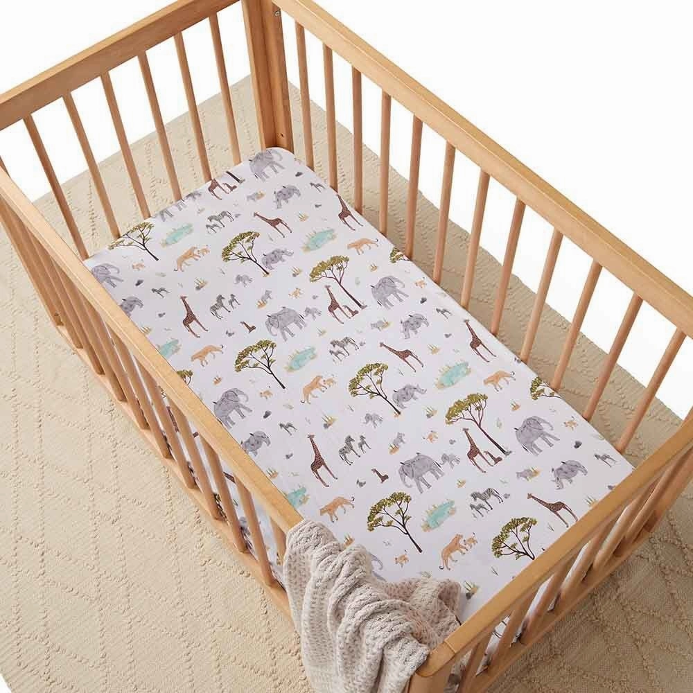 Fitted Cot Sheet - Safari