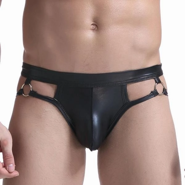 Gay Men Underwear Jockstrap Mens Thongs And G Strings PU Leather