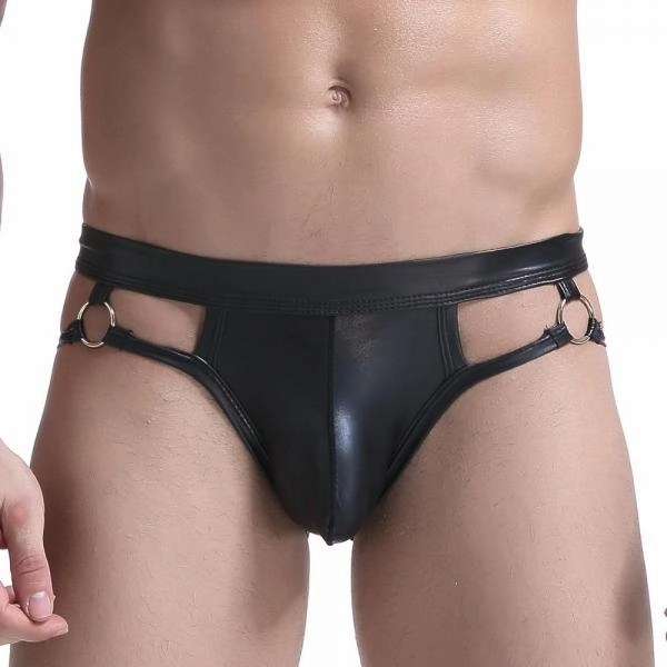 Gay Men Underwear Jockstrap Mens Thongs And G Strings PU Leather