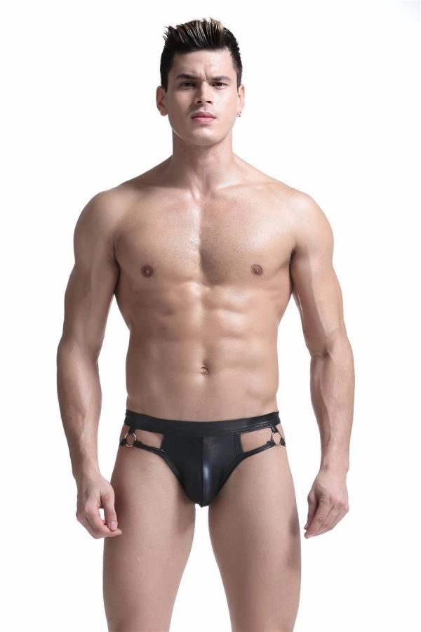 Gay Men Underwear Jockstrap Mens Thongs And G Strings PU Leather