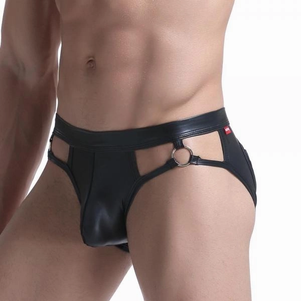Gay Men Underwear Jockstrap Mens Thongs And G Strings PU Leather