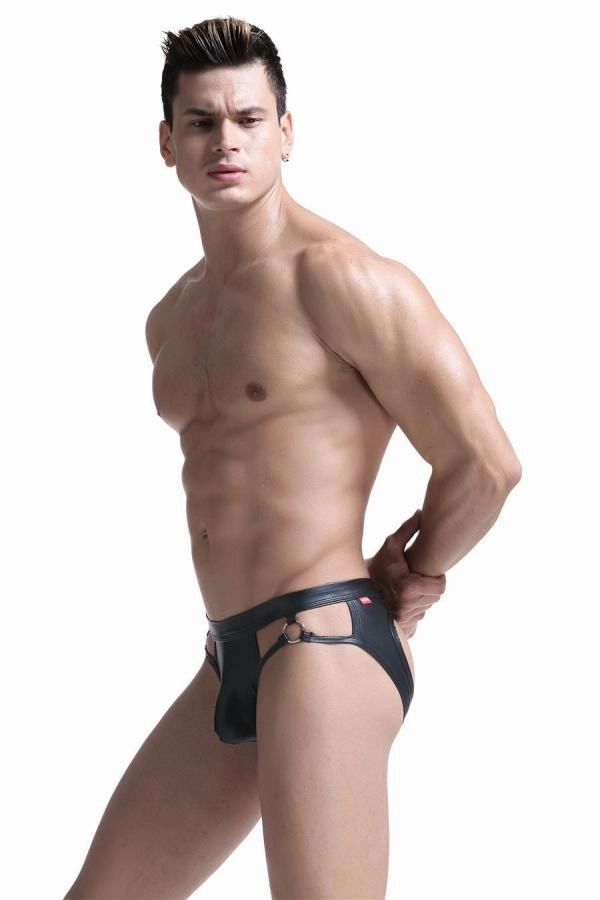 Gay Men Underwear Jockstrap Mens Thongs And G Strings PU Leather