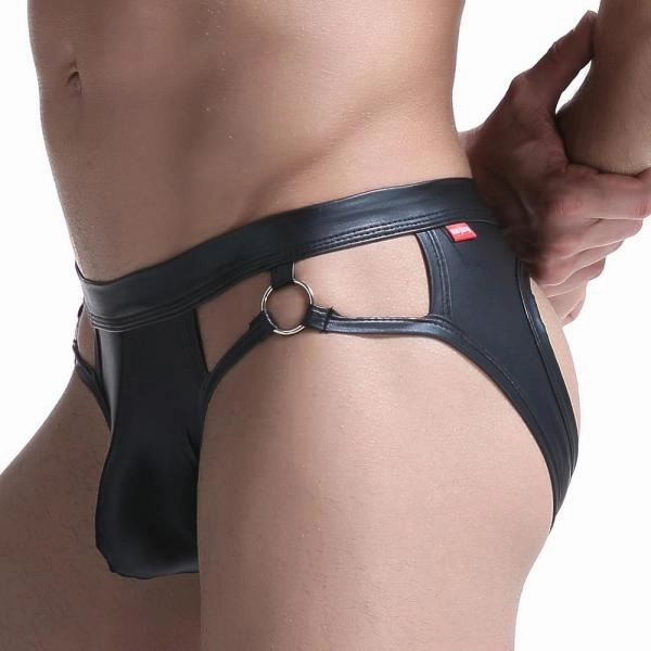 Gay Men Underwear Jockstrap Mens Thongs And G Strings PU Leather