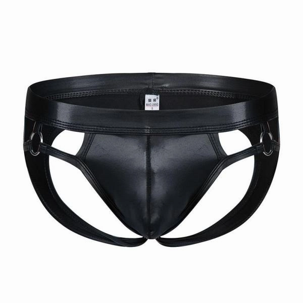 Gay Men Underwear Jockstrap Mens Thongs And G Strings PU Leather