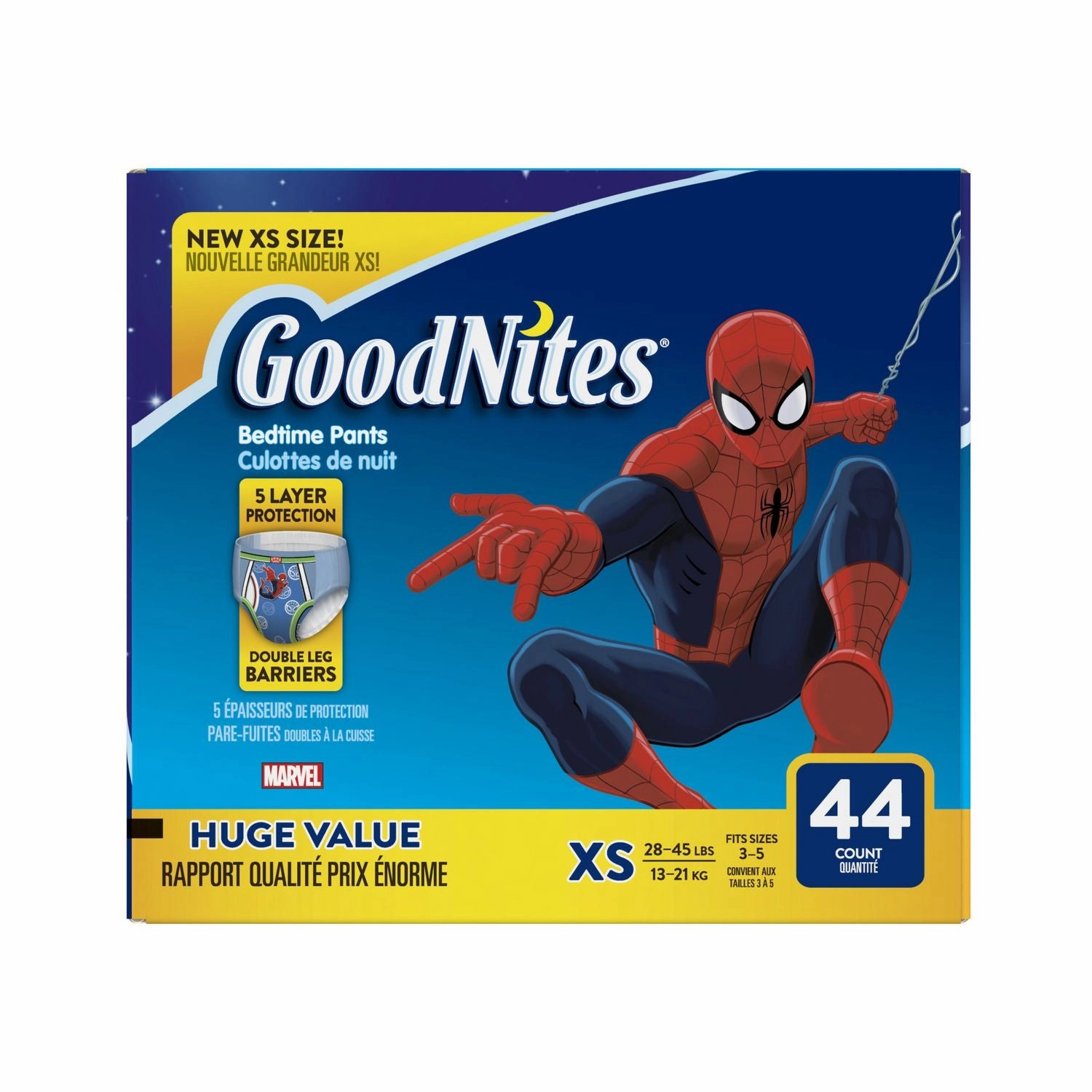 GoodNites Bedtime Pants S-M 38-65 lbs, 44 count- Characters Vary