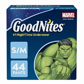 GoodNites Bedtime Pants S-M 38-65 lbs, 44 count- Characters Vary