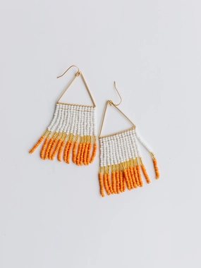 Greer Earrings | Orange   White