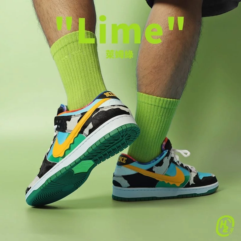 H2O  Lime  - Crew Socks [20SS01-GN]