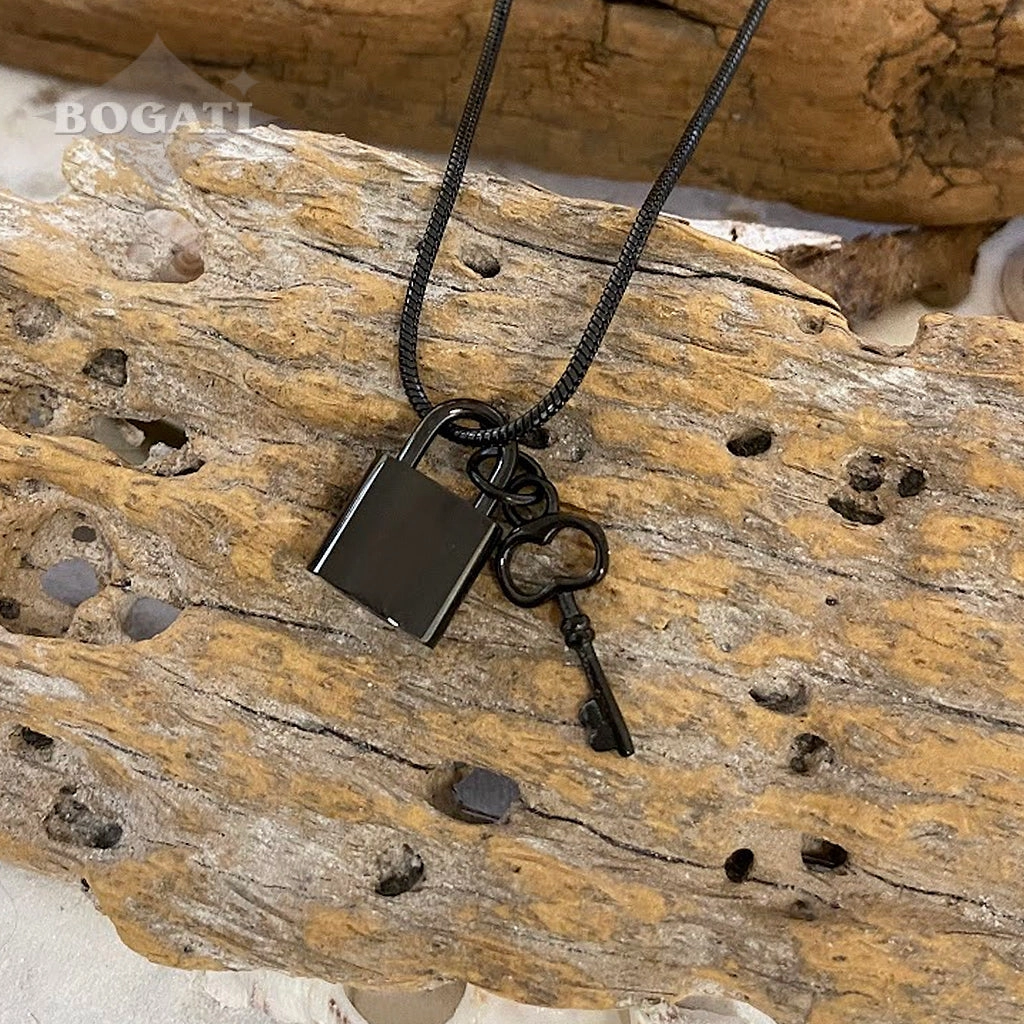 J-197 - Lock and Key  ~Pendant with Chain