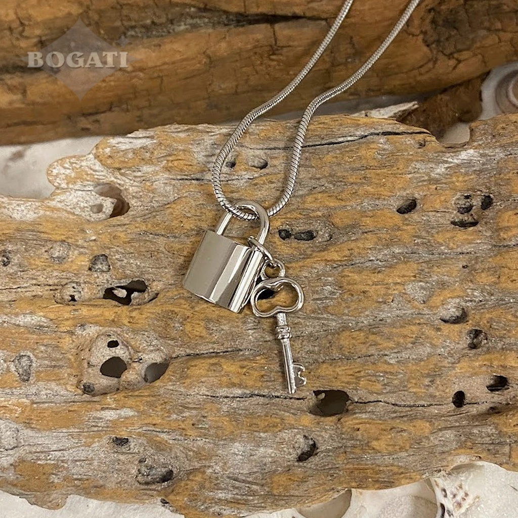 J-197 - Lock and Key  ~Pendant with Chain