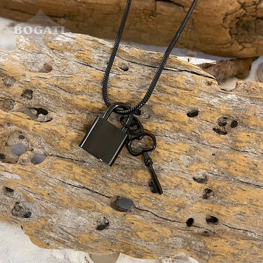 J-197 - Lock and Key  ~Pendant with Chain
