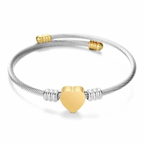 J-BRAC-19 Cable Bracelet with Heart