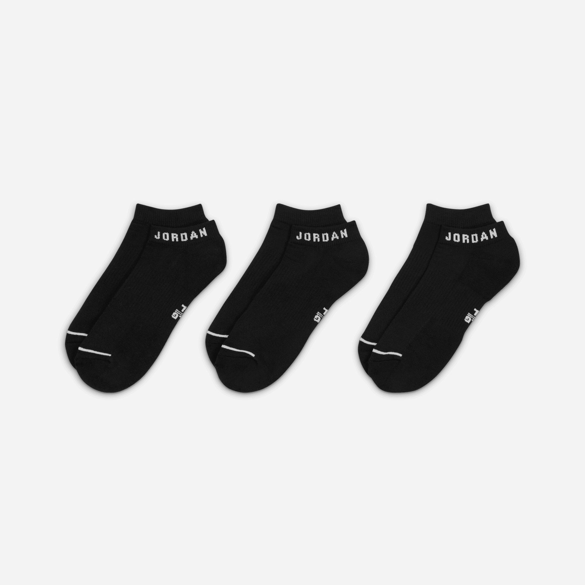 Jordan | EVERYDAY NO-SHOW SOCKS (3 PAIRS) { BLACK/WHITE