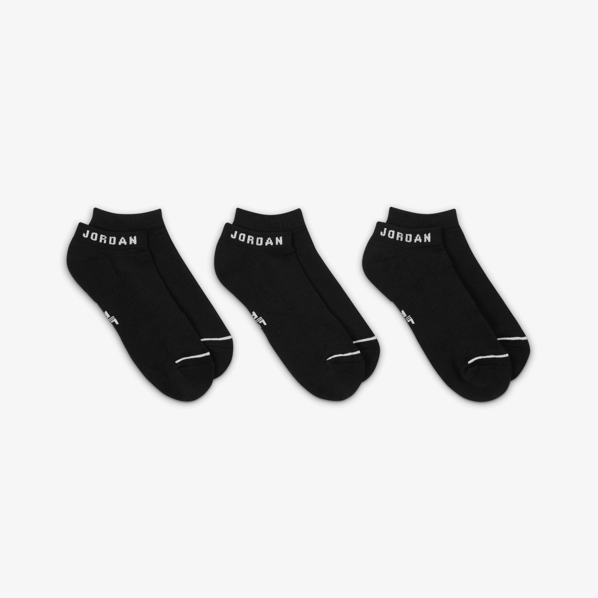 Jordan | EVERYDAY NO-SHOW SOCKS (3 PAIRS) { BLACK/WHITE