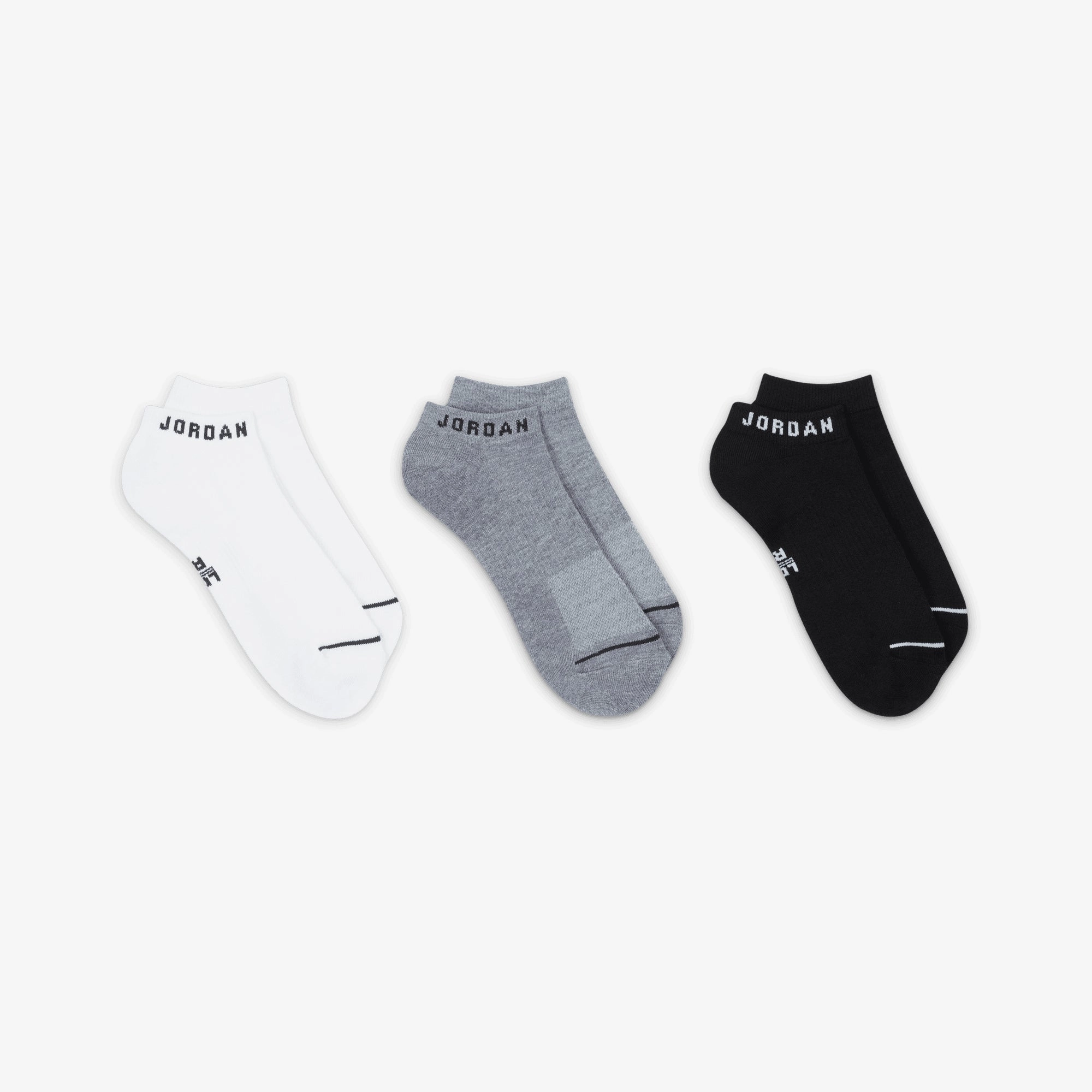 Jordan | EVERYDAY NO-SHOW SOCKS (3 PAIRS) { WHITE/GREY/BLACK