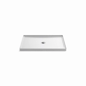 KOHLER 8461-0 Rely White Acrylic Shower Base 34-in W x 48-in L with Center Drain