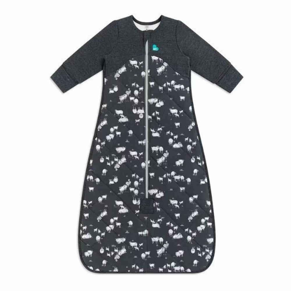 Love To Dream Organic Cotton Sleep Bag With Merino Wool 3.5 Tog Charcoal - Sheep Life