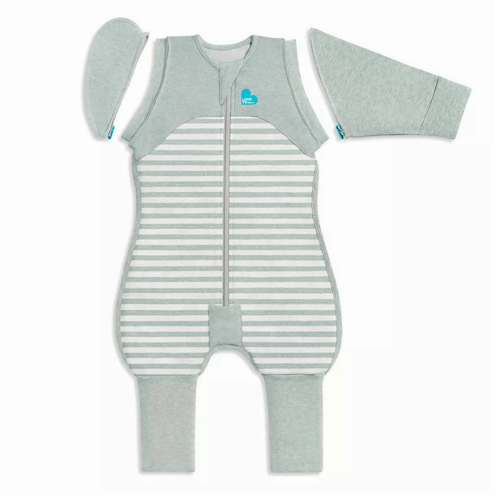Love To Dream Swaddle Up Transition Suit Lite 0.2T Olive/Stripe