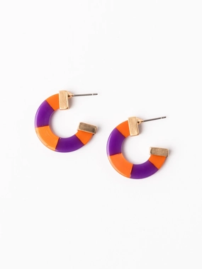 Melody Earrings | Purple   Orange