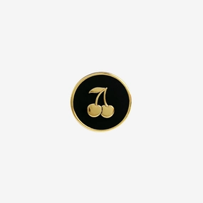 melody ehsani cherry signet ring (gold/black)