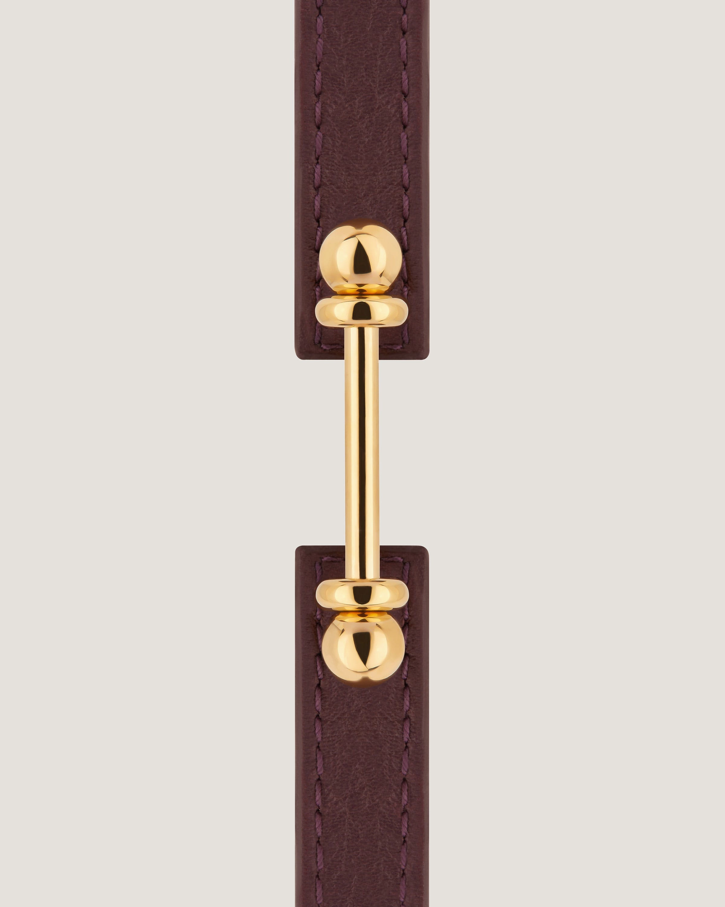 Music Bar Bracelet - Burgundy Leather / 22 Carat Gold Gilded