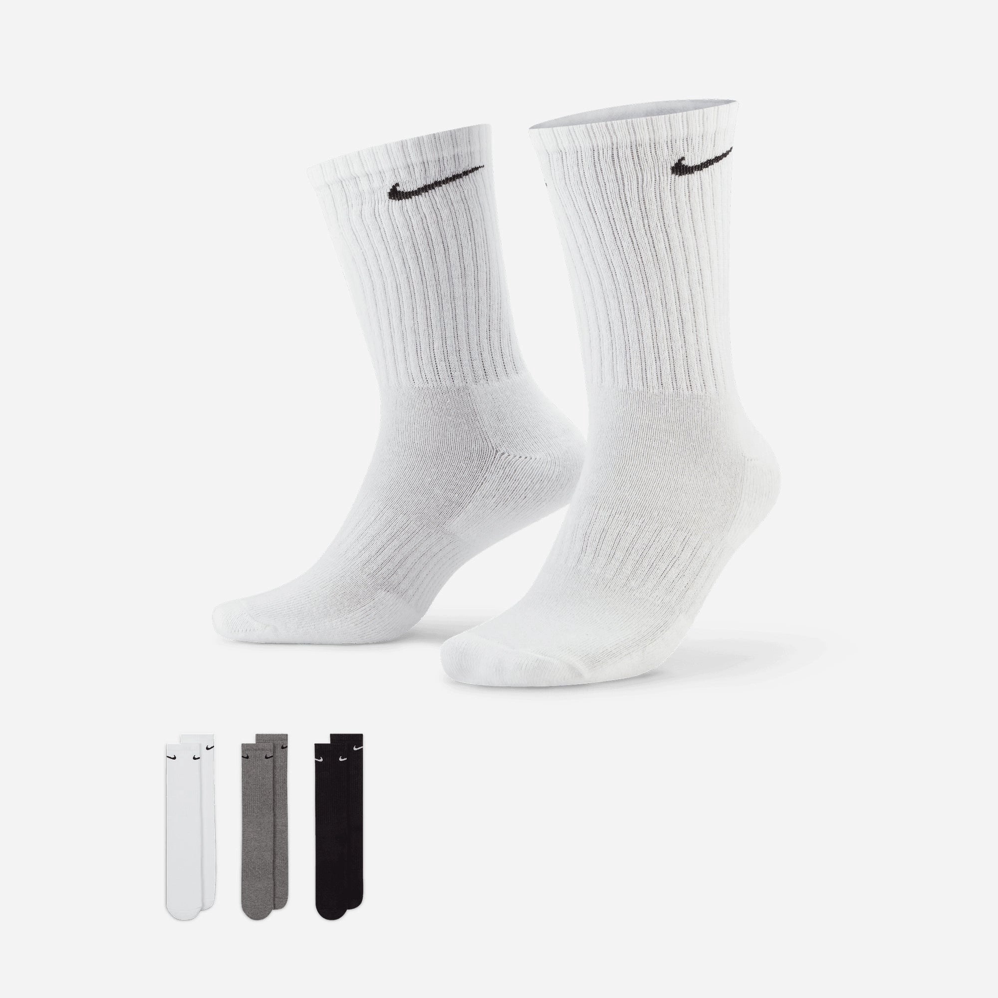 NIKE | EVERYDAY CUSHIONED TRAINING CREW SOCKS (3 PAIRS) { MULTI-COLOR