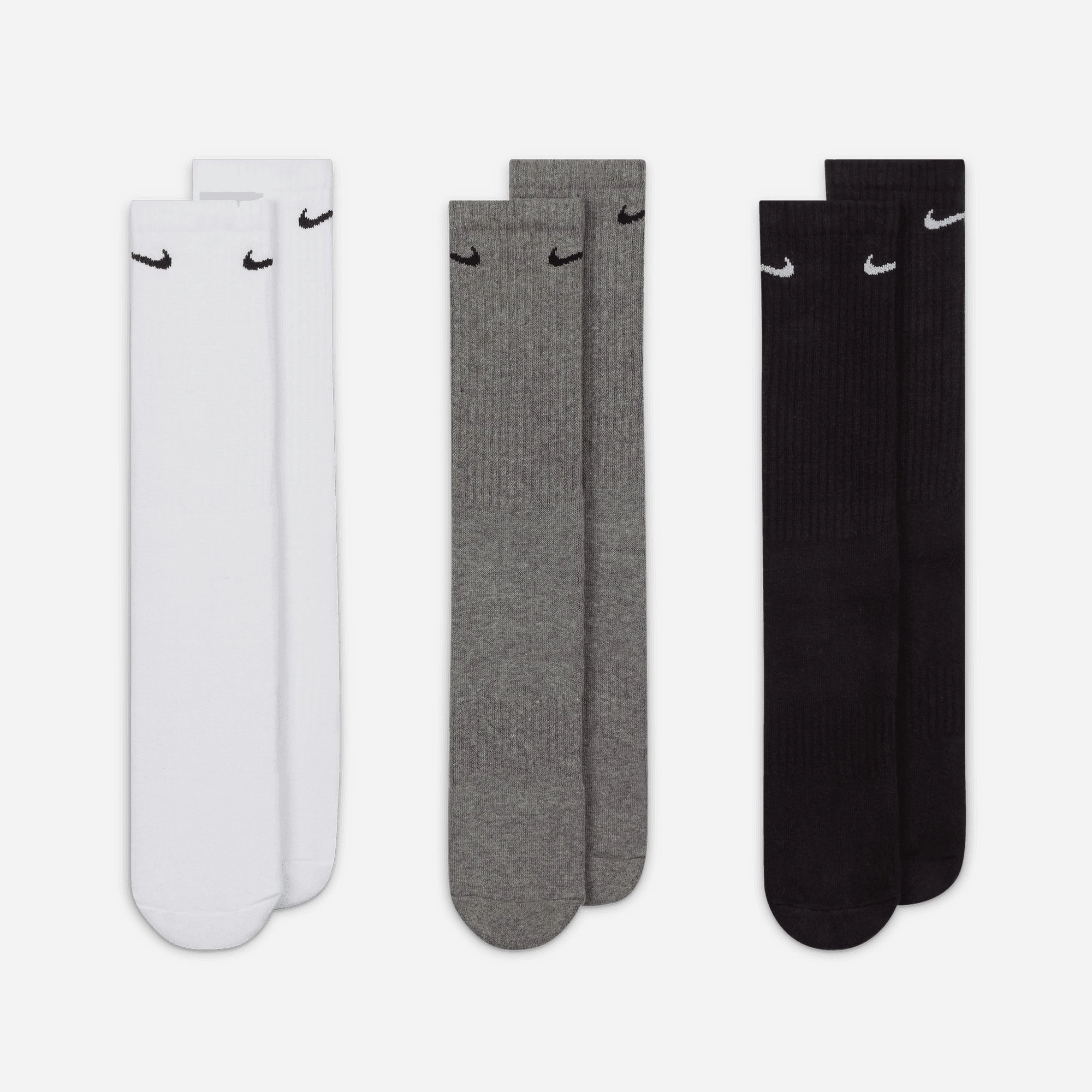 NIKE | EVERYDAY CUSHIONED TRAINING CREW SOCKS (3 PAIRS) { MULTI-COLOR
