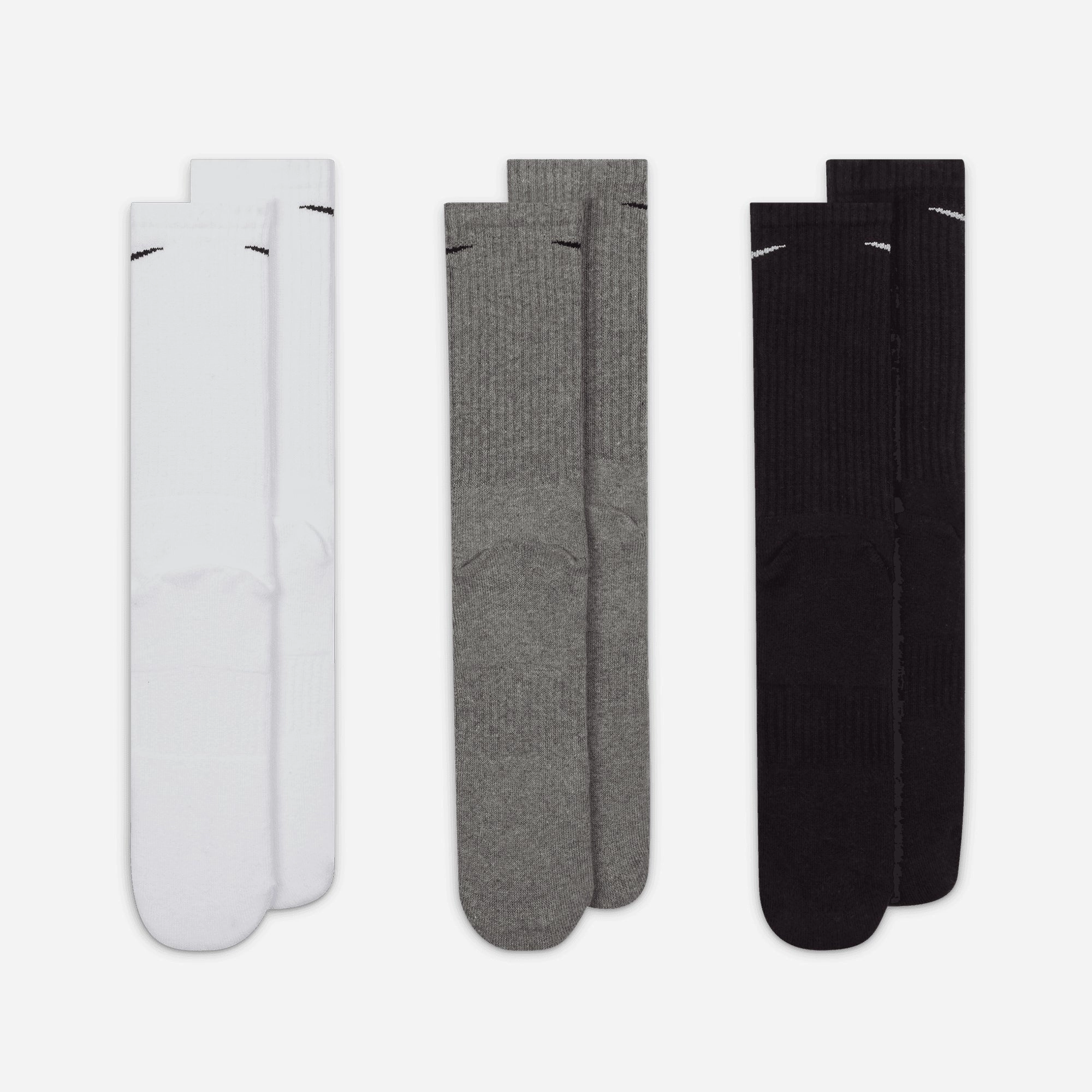 NIKE | EVERYDAY CUSHIONED TRAINING CREW SOCKS (3 PAIRS) { MULTI-COLOR