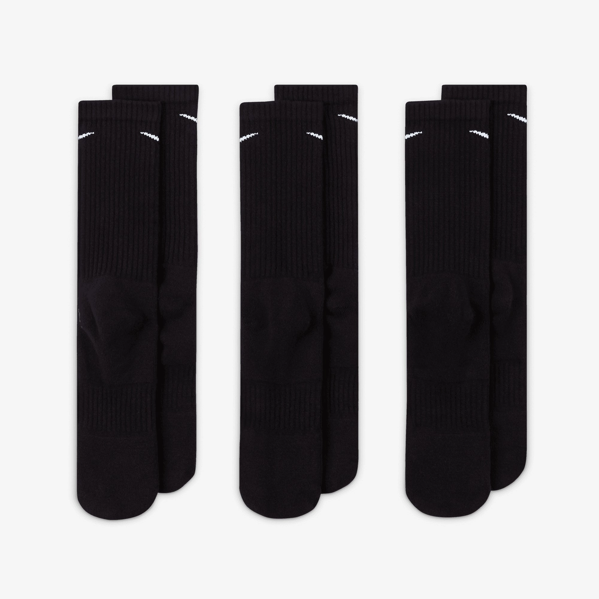 NIKE | EVERYDAY CUSHIONED TRAINING CREW SOCKS { BLACK/WHITE